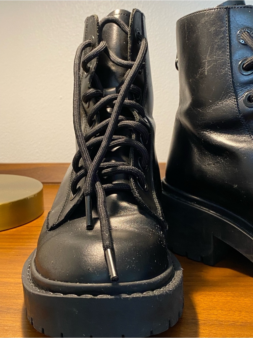 Kenzo Black Lace-Up Platform Combat Boots - Picture 7 of 10